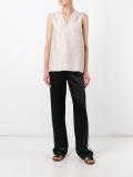 striped wide leg trousers