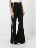 mirror embroidered flared trousers