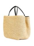 woven cat motif tote