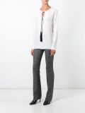 tassel keyhole detail blouse