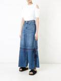 lace-up wide leg jeans 