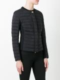 collarless padded zipped jacket