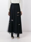 patches sheer A-line skirt