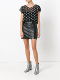 star print sheer blouse