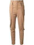 strap detail high-waisted trousers