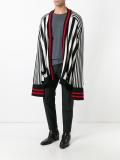 striped open cardigan