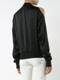 open shoulder bomber jacket