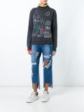 'landscape' embroidery pullover