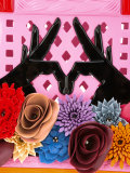 floral motif tote bag 