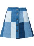 buttoned A-line skirt