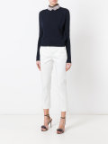 skinny, cropped trouser with lace-up side detail