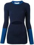 cut-out ribbed jumper