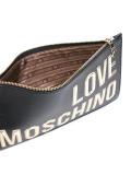 metallic logo zipped clutch