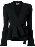 crepe knit wrap jacket