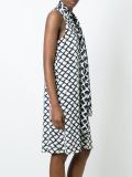 neck tie printed dress