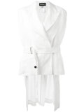 high-low sleeveless jacket