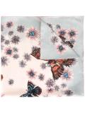 butterfly and floral print scarf