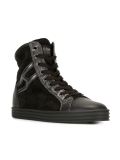 panelled hi-top sneakers