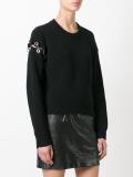 ribbed eyelet detail jumper 