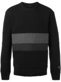 striped panel sweatshirt