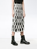 check pleated skirt