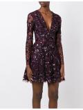 embellished floral lace mini dress