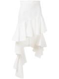 asymmetric ruffle skirt