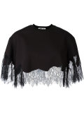 lace hem cropped blouse 