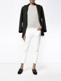 frayed edge crew neck jumper