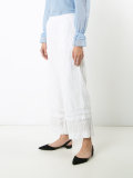 lace trim flared pants 