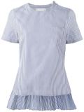 striped accordion pleat top