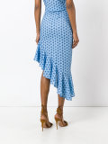 patterned fitted frill dress