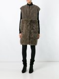 shearling panelled coat