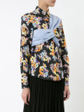 wrap detail floral print shirt