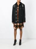 panelled felted wool coat