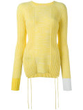 slit side ribbed jumper