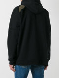 shredded trim printed hoodie 