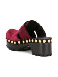 gold-tone studded mules
