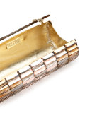 metallic jewel embellished clutch