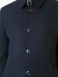 buckled neck mid coat