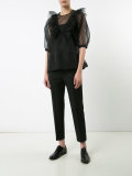 transparent ruffle blouse