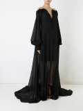 Mousselin long cape dress