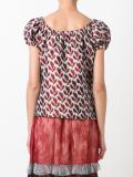printed gathered blouse 