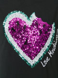 sequinned heart T-shirt