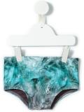 printed swim trunks