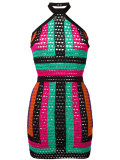 halterneck mini dress