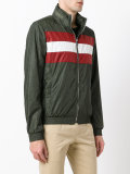 striped panel bomber jacket