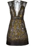 metallic fitted dress