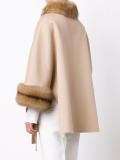 fur detailing belted cardigan