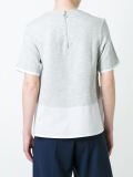 contrast sleeve side applique detail cropped T-shirt